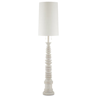 Malayan Two Light Floor Lamp in Whitewash