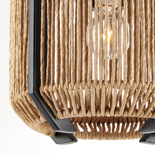 Mali One Light Pendant in Natural/Satin Black