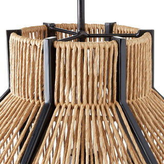 Mali One Light Pendant in Natural/Satin Black