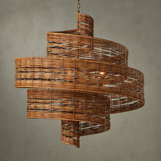 Saisei Five Light Chandelier in Khaki/Natural