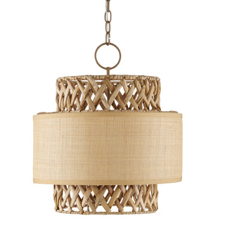 Isola Four Light Pendant in Khaki/Natural