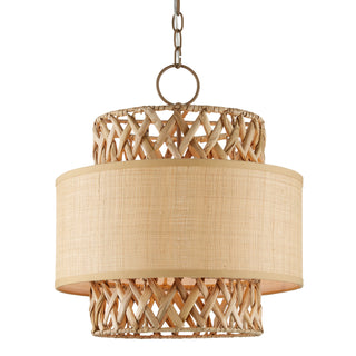 Isola Four Light Pendant in Khaki/Natural