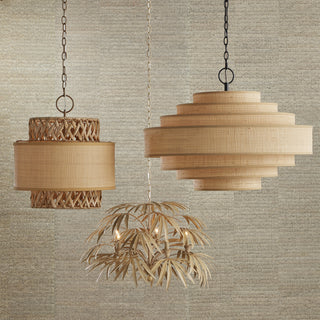 Isola Four Light Pendant in Khaki/Natural