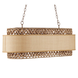 Isola Six Light Chandelier in Khaki/Natural