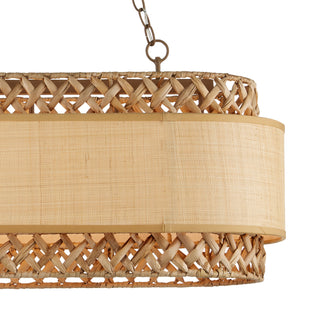 Isola Six Light Chandelier in Khaki/Natural