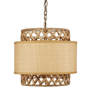 Isola Six Light Chandelier in Khaki/Natural