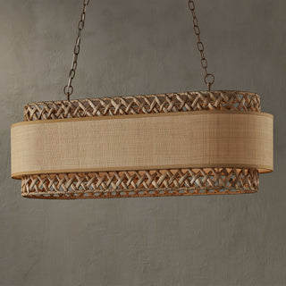 Isola Six Light Chandelier in Khaki/Natural
