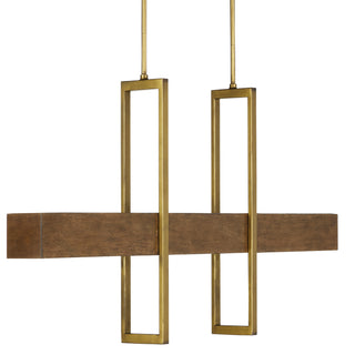 Tonbridge LED Linear Chandelier in Chestnut/Brass