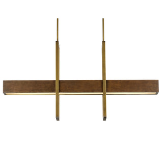 Tonbridge LED Linear Chandelier in Chestnut/Brass