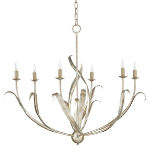 Menefee Six Light Chandelier in Silver Granello