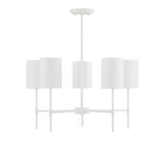 Five Light Chandelier in Bisque White