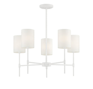 Five Light Chandelier in Bisque White
