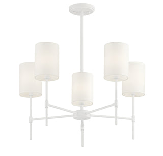 Five Light Chandelier in Bisque White
