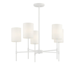 Five Light Chandelier in Bisque White