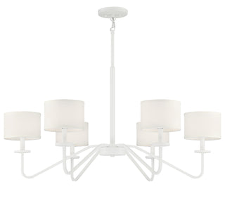 Six Light Chandelier in Bisque White