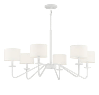Six Light Chandelier in Bisque White