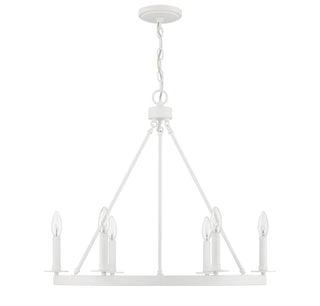 Six Light Chandelier in Bisque White