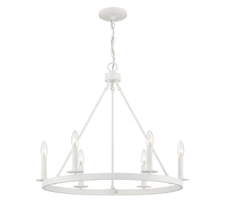 Six Light Chandelier in Bisque White