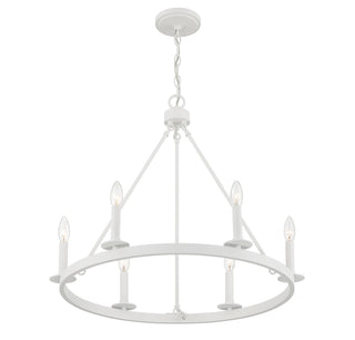 Six Light Chandelier in Bisque White