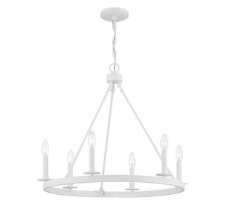 Six Light Chandelier in Bisque White