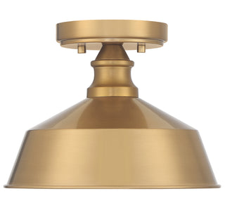 One Light Semi-Flush Mount in Natural Brass