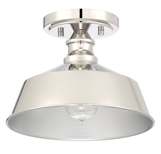 One Light Semi-Flush Mount in Polished Nickel
