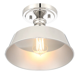 One Light Semi-Flush Mount in Polished Nickel