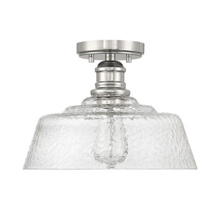 One Light Semi-Flush Mount in Polished Nickel