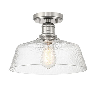 One Light Semi-Flush Mount in Polished Nickel