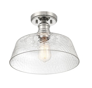 One Light Semi-Flush Mount in Polished Nickel
