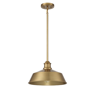 One Light Pendant in Natural Brass