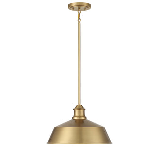 One Light Pendant in Natural Brass