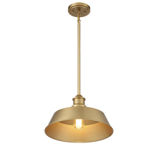 One Light Pendant in Natural Brass