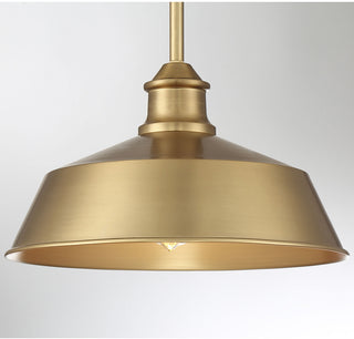 One Light Pendant in Natural Brass
