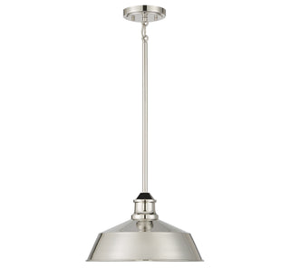 One Light Pendant in Polished Nickel