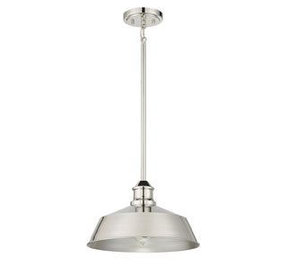 One Light Pendant in Polished Nickel
