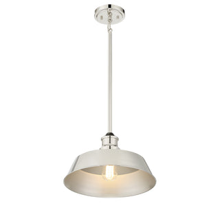 One Light Pendant in Polished Nickel