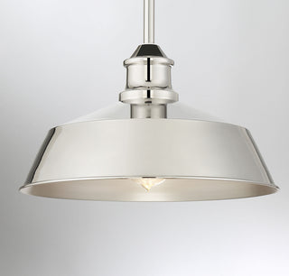 One Light Pendant in Polished Nickel