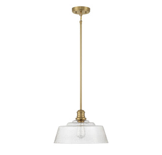 One Light Pendant in Natural Brass