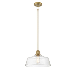 One Light Pendant in Natural Brass