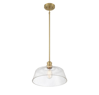 One Light Pendant in Natural Brass