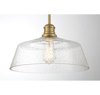 One Light Pendant in Natural Brass