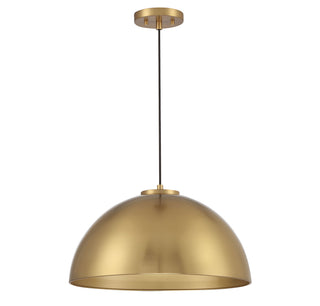 One Light Pendant in Natural Brass
