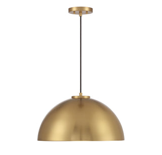 One Light Pendant in Natural Brass