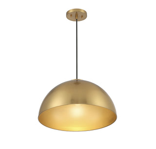 One Light Pendant in Natural Brass