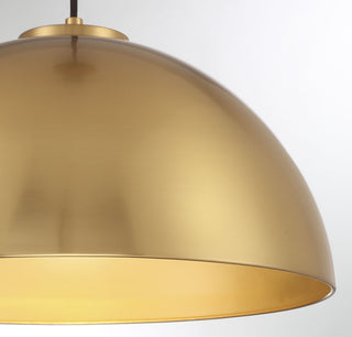 One Light Pendant in Natural Brass