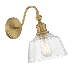 One Light Wall Sconce in Natural Brass