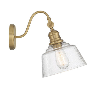 One Light Wall Sconce in Natural Brass