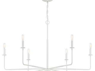 Salerno Six Light Chandelier in Bisque White