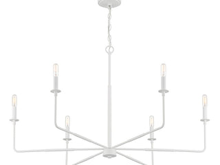 Salerno Six Light Chandelier in Bisque White